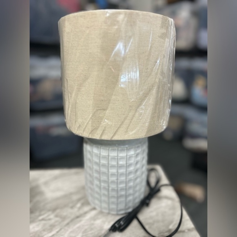 New Target Beige and Gray Table Lamp